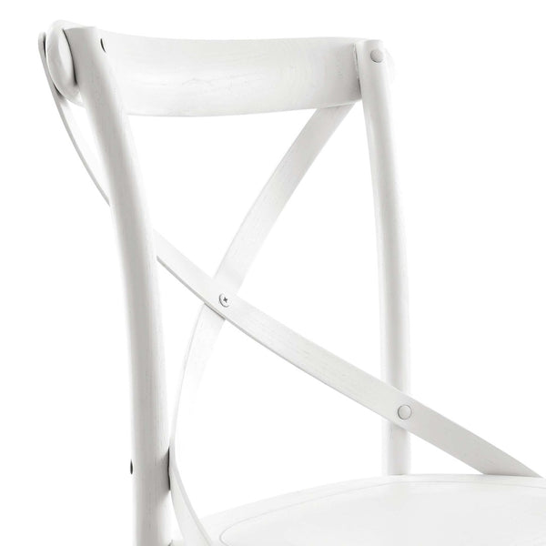 Modway Furniture Gear Dining Side Chair by Modway - Timeless Wood Design with Cushioned Comfort and Versatile Style White EEI-5564-WHI