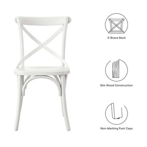 Modway Furniture Gear Dining Side Chair by Modway - Timeless Wood Design with Cushioned Comfort and Versatile Style White EEI-5564-WHI