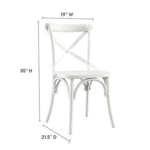 Modway Furniture Gear Dining Side Chair by Modway - Timeless Wood Design with Cushioned Comfort and Versatile Style White EEI-5564-WHI