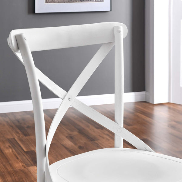 Modway Furniture Gear Dining Side Chair by Modway - Timeless Wood Design with Cushioned Comfort and Versatile Style White EEI-5564-WHI
