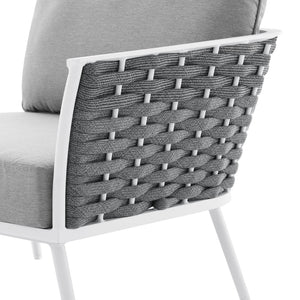 Modway Furniture Stance Outdoor Patio Aluminum Right-Facing Armchair – Stylish, Durable & Comfortable Seating Option EEI-5566-WHI-GRY