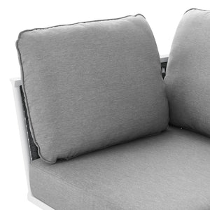 Modway Furniture Stance Outdoor Patio Corner Chair - Stylish Aluminum with Water-Resistant Cushions for Comfort EEI-5567-WHI-GRY