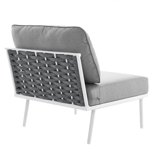 Modway Furniture Stance Outdoor Patio Armless Chair by Modway - Stylish Aluminum Frame with All-Weather Comfort EEI-5568-WHI-GRY