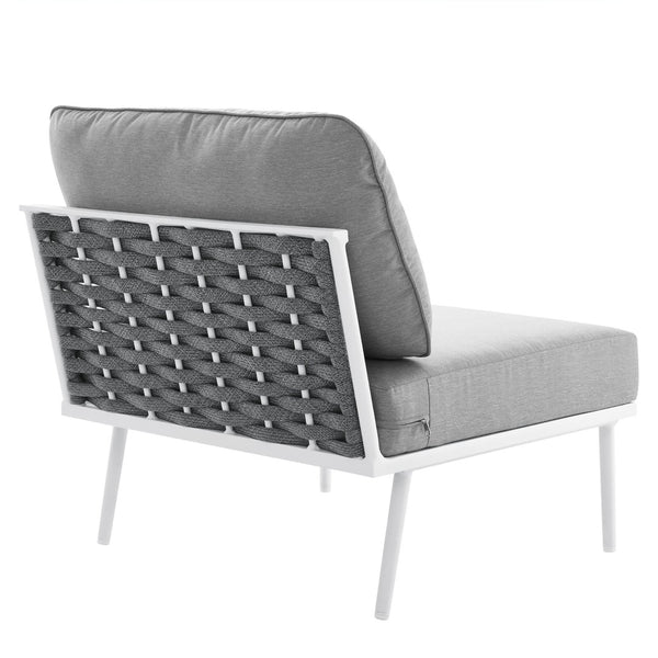 Modway Furniture Stance Outdoor Patio Armless Chair by Modway - Stylish Aluminum Frame with All-Weather Comfort EEI-5568-WHI-GRY