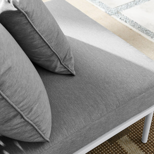 Modway Furniture Stance Outdoor Patio Armless Chair by Modway - Stylish Aluminum Frame with All-Weather Comfort EEI-5568-WHI-GRY