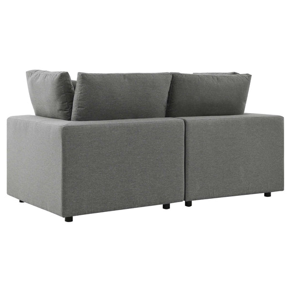 Modway Furniture Commix Overstuffed Outdoor Patio Loveseat - Plush Comfort, Weather-Resistant, Durable Design for Relaxing Charcoal EEI-5576-CHA