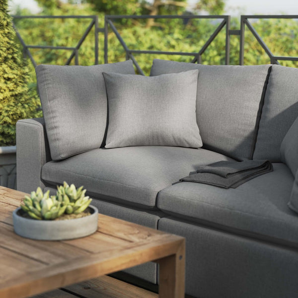 Modway Furniture Commix Overstuffed Outdoor Patio Loveseat - Plush Comfort, Weather-Resistant, Durable Design for Relaxing Charcoal EEI-5576-CHA