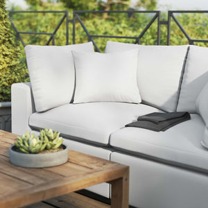 Modway Furniture Commix Overstuffed Outdoor Patio Loveseat - Plush Comfort, Weather-Resistant, Durable Design for Relaxing White EEI-5576-WHI