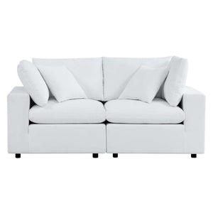Modway Furniture Commix Sunbrella® Outdoor Loveseat - Stylish, Durable Seating for Patios, Porches & Alfresco Spaces White EEI-5577-WHI