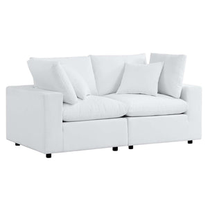 Modway Furniture Commix Sunbrella® Outdoor Loveseat - Stylish, Durable Seating for Patios, Porches & Alfresco Spaces White EEI-5577-WHI