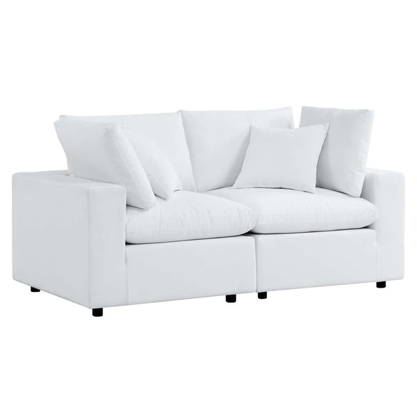 Modway Furniture Commix Sunbrella® Outdoor Loveseat - Stylish, Durable Seating for Patios, Porches & Alfresco Spaces White EEI-5577-WHI