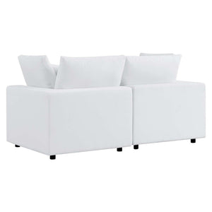 Modway Furniture Commix Sunbrella® Outdoor Loveseat - Stylish, Durable Seating for Patios, Porches & Alfresco Spaces White EEI-5577-WHI