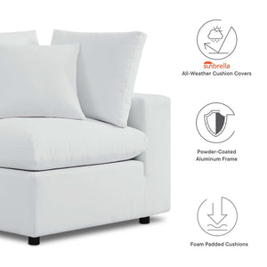 Modway Furniture Commix Sunbrella® Outdoor Loveseat - Stylish, Durable Seating for Patios, Porches & Alfresco Spaces White EEI-5577-WHI
