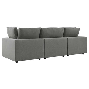 Modway Furniture Commix Overstuffed Outdoor Patio Sofa by Modway - Plush Comfort, All-Weather Durability for Relaxation Charcoal EEI-5578-CHA