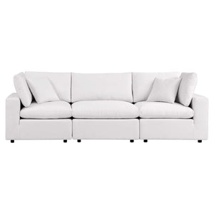 Modway Furniture Commix Overstuffed Outdoor Patio Sofa by Modway - Plush Comfort, All-Weather Durability for Relaxation White EEI-5578-WHI