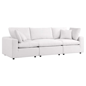 Modway Furniture Commix Overstuffed Outdoor Patio Sofa by Modway - Plush Comfort, All-Weather Durability for Relaxation White EEI-5578-WHI