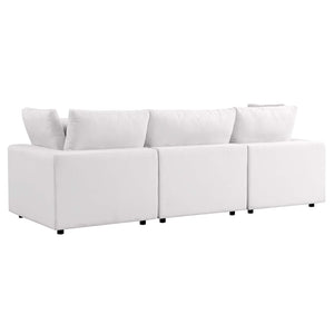 Modway Furniture Commix Overstuffed Outdoor Patio Sofa by Modway - Plush Comfort, All-Weather Durability for Relaxation White EEI-5578-WHI