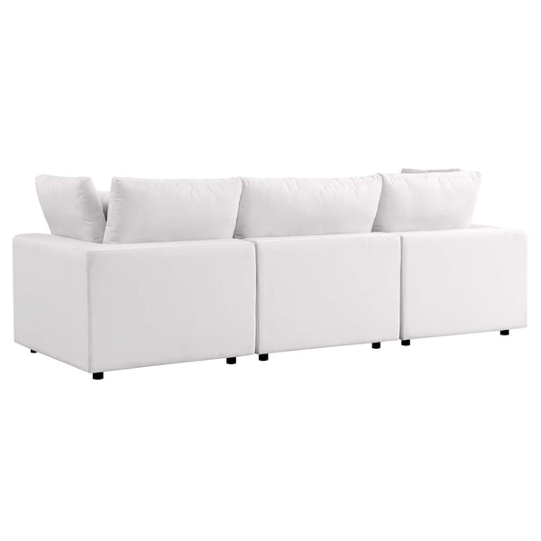 Modway Furniture Commix Overstuffed Outdoor Patio Sofa by Modway - Plush Comfort, All-Weather Durability for Relaxation White EEI-5578-WHI