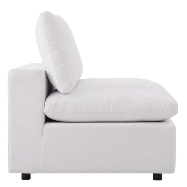 Modway Furniture Commix Overstuffed Outdoor Patio Sofa by Modway - Plush Comfort, All-Weather Durability for Relaxation White EEI-5578-WHI