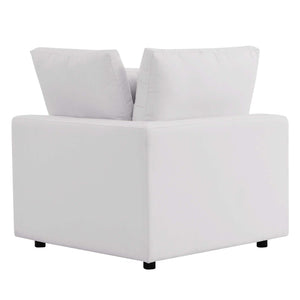 Modway Furniture Commix Overstuffed Outdoor Patio Sofa by Modway - Plush Comfort, All-Weather Durability for Relaxation White EEI-5578-WHI