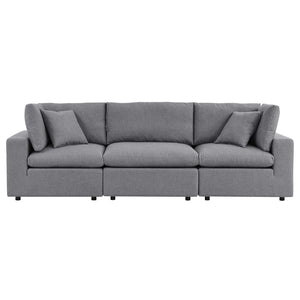 Modway Furniture Commix Sunbrella® Outdoor Patio Sofa - Stylish Three-Seater with Plush Cushions for Ultimate Comfort Gray EEI-5579-SLA