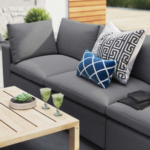 Modway Furniture Commix Sunbrella® Outdoor Patio Sofa - Stylish Three-Seater with Plush Cushions for Ultimate Comfort Gray EEI-5579-SLA