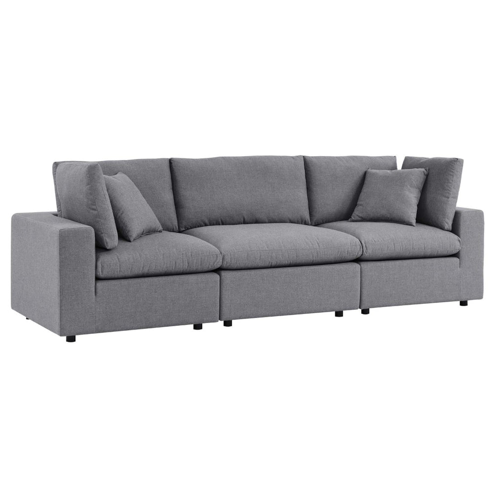 Modway Furniture Commix Sunbrella® Outdoor Patio Sofa - Stylish Three-Seater with Plush Cushions for Ultimate Comfort Gray EEI-5579-SLA