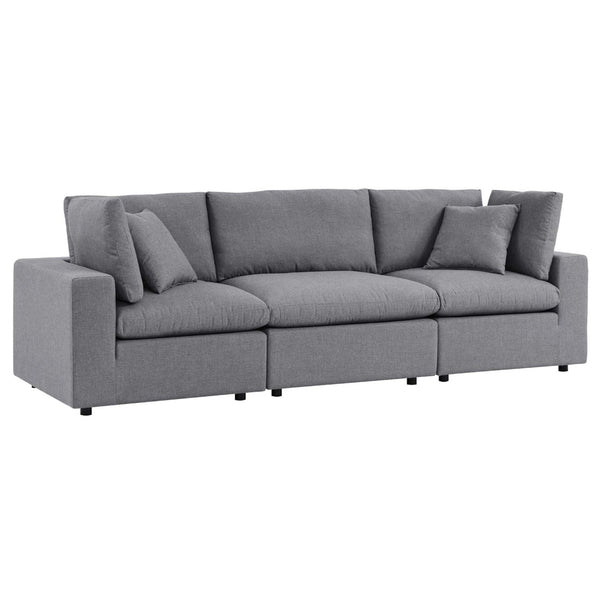 Modway Furniture Commix Sunbrella® Outdoor Patio Sofa - Stylish Three-Seater with Plush Cushions for Ultimate Comfort Gray EEI-5579-SLA