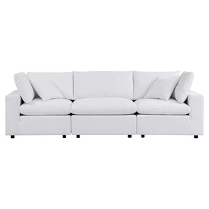 Modway Furniture Commix Sunbrella® Outdoor Patio Sofa - Stylish Three-Seater with Plush Cushions for Ultimate Comfort White EEI-5579-WHI
