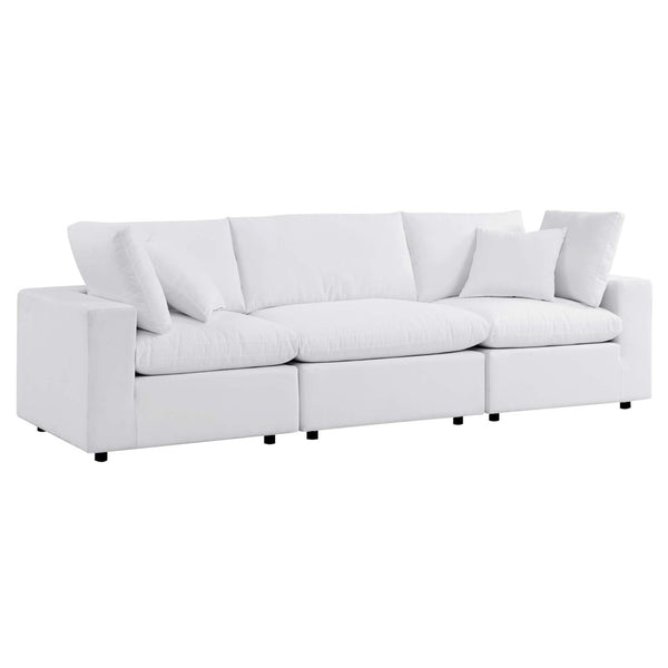 Modway Furniture Commix Sunbrella® Outdoor Patio Sofa - Stylish Three-Seater with Plush Cushions for Ultimate Comfort White EEI-5579-WHI