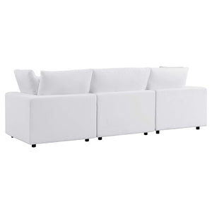 Modway Furniture Commix Sunbrella® Outdoor Patio Sofa - Stylish Three-Seater with Plush Cushions for Ultimate Comfort White EEI-5579-WHI