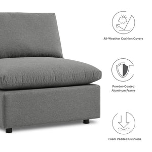 Modway Furniture Commix 5-Piece Outdoor Patio Sectional Sofa – Modern Comfort with Weather-Resistant Durability Charcoal EEI-5587-CHA