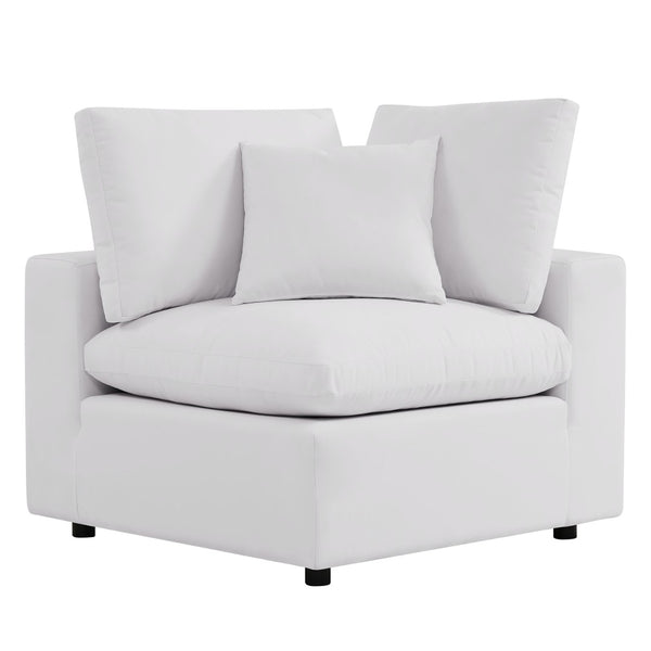 Modway Furniture Commix 5-Piece Outdoor Patio Sectional Sofa – Modern Comfort with Weather-Resistant Durability White EEI-5587-WHI