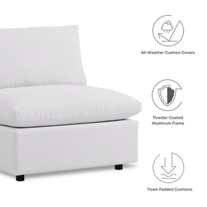Modway Furniture Commix 5-Piece Outdoor Patio Sectional Sofa – Modern Comfort with Weather-Resistant Durability White EEI-5587-WHI