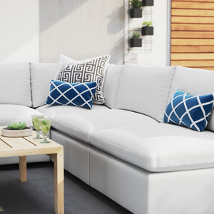 Modway Furniture Commix 5-Piece Sunbrella® Outdoor Sectional Sofa Set for Stylish, Comfortable Lounging and Entertaining White EEI-5588-WHI