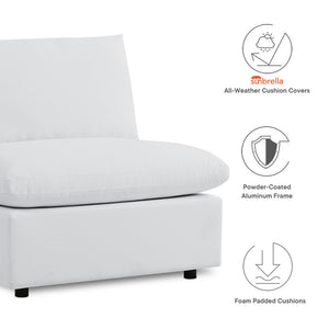 Modway Furniture Commix 5-Piece Sunbrella® Outdoor Sectional Sofa Set for Stylish, Comfortable Lounging and Entertaining White EEI-5588-WHI