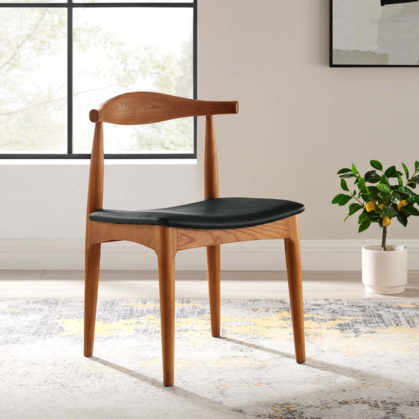 Modway Furniture Tracy Dining Side Chair - Elegant Mid-Century Design with Durable Black Upholstery & Supportive Comfort EEI-559-BLK
