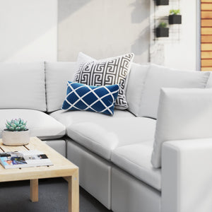 Modway Furniture Commix 5-Piece Sunbrella® Outdoor Sectional Sofa - Modern, Durable, All-Weather Comfort for Patios White EEI-5590-WHI