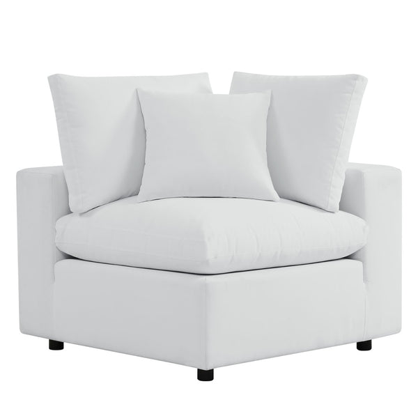 Modway Furniture Commix 5-Piece Sunbrella® Outdoor Sectional Sofa - Modern, Durable, All-Weather Comfort for Patios White EEI-5590-WHI