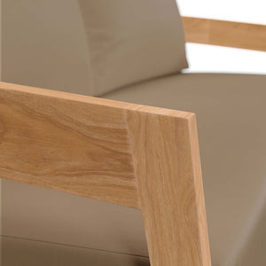 Modway Furniture Brisbane Teak Wood Outdoor Patio Loveseat – Durable Comfort with Weather-Resistant Cushions for Relaxation Natural Light Brown EEI-5601-NAT-LBR