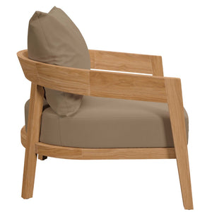 Modway Furniture Brisbane Teak Wood Outdoor Patio Armchair – Modern Comfort with Durable Weather-Ready Cushions Natural Light Brown EEI-5602-NAT-LBR