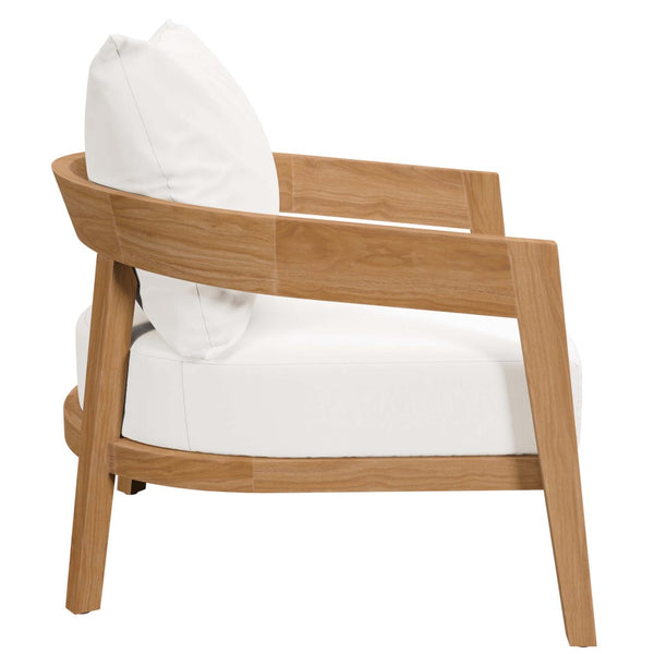 Modway Furniture Brisbane Teak Wood Outdoor Patio Armchair – Modern Comfort with Durable Weather-Ready Cushions Natural White EEI-5602-NAT-WHI