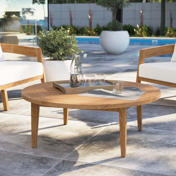 Modway Furniture Brisbane Teak Wood Outdoor Coffee Table - Stylish & Durable for Patio, Poolside, and Porch Use EEI-5603-NAT