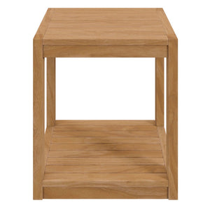 Modway Furniture Carlsbad Teak Wood Outdoor Patio Side Table - Durable, Stylish, and Versatile Accent for Any Space EEI-5607-NAT