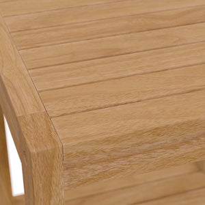 Modway Furniture Carlsbad Teak Wood Outdoor Patio Side Table - Durable, Stylish, and Versatile Accent for Any Space EEI-5607-NAT