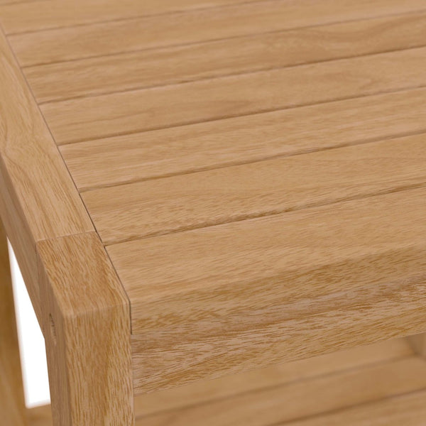 Modway Furniture Carlsbad Teak Wood Outdoor Patio Side Table - Durable, Stylish, and Versatile Accent for Any Space EEI-5607-NAT