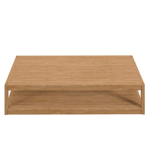 Modway Furniture Carlsbad Teak Wood Outdoor Coffee Table - Weather-Resistant, Stylish Slatted Design for Patios EEI-5608-NAT