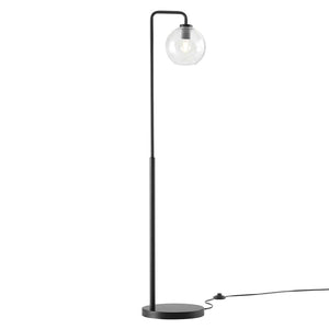 Modway Furniture Silo Glass Globe Floor Lamp by Modway - Modern-Industrial Design with Dimmable Light and Foot Switch Black EEI-5616-BLK