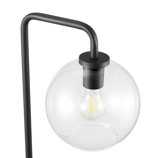 Modway Furniture Silo Glass Globe Floor Lamp by Modway - Modern-Industrial Design with Dimmable Light and Foot Switch Black EEI-5616-BLK