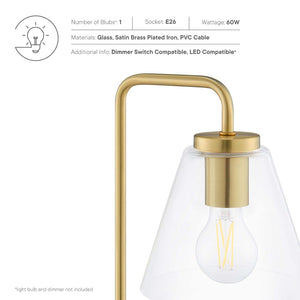 Modway Furniture Element Glass Table Lamp - Mid-Century Modern Design with Dimmable Light for Home & Office Decor EEI-5619-SBR